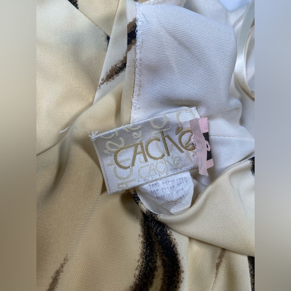 Women’s Cache Size 4 Made in USA Cream Tiger Stripe Halter top - Picture 9 of 13